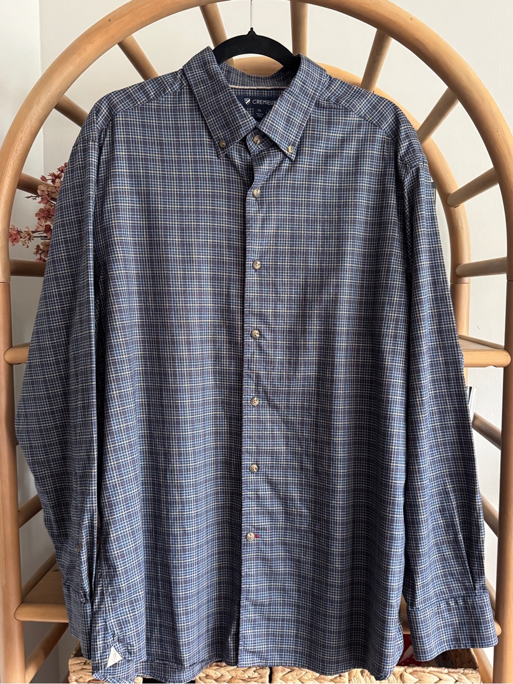 Cremieux Men’s XL Blue Plaid Long Sleeve Button Down Shirt